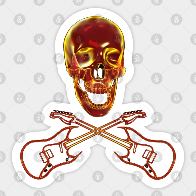 Rock and Roll Skull Sticker by Packrat